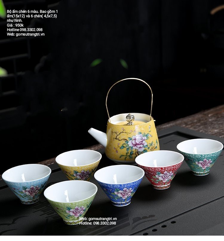 Bộ Ấm Chén 6 Màu